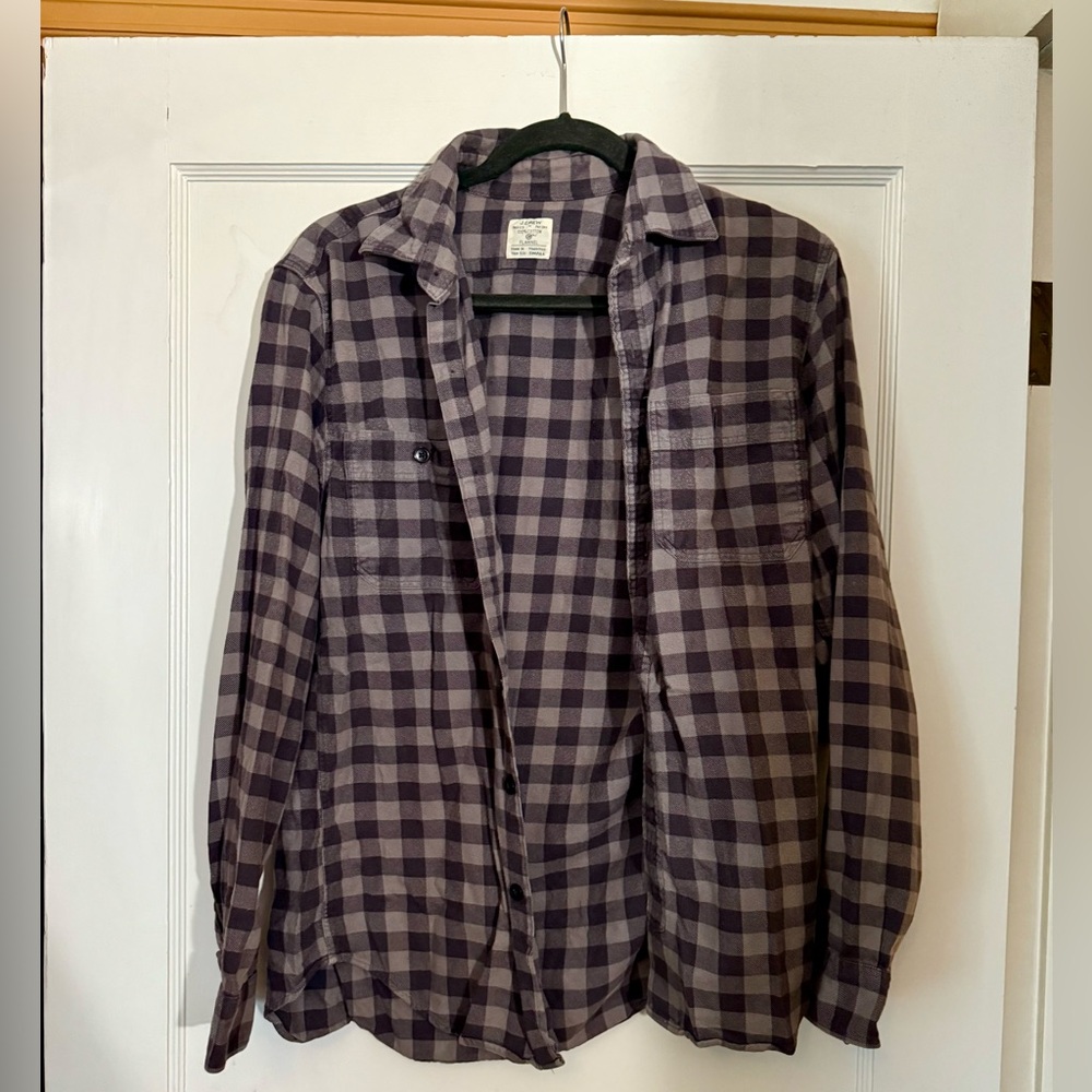 Grey Plaid Flannel - JCrew